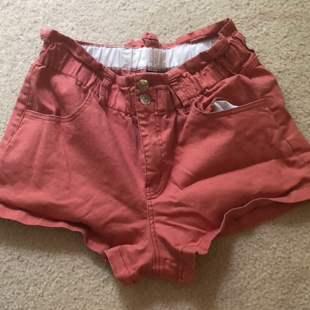 Coral Paperbag Shorts